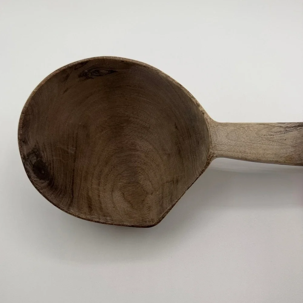 Vintage‎ Hand Carved Wooden Scoop Ladle Rustic Farmhouse Primitive Grain Server